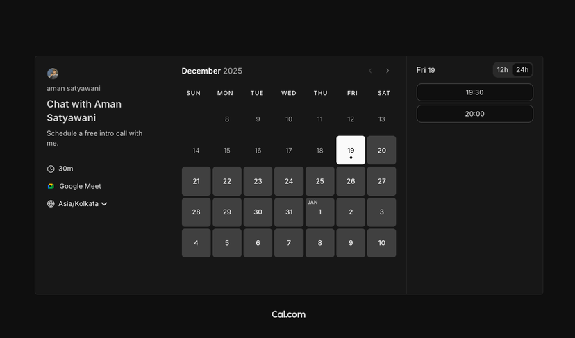 Cal.com preview